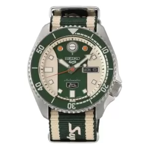 Image of Seiko 5 Sports Honda 'Super Cub' Automatic Multicoloured Dial Multicoloured Fabric NATO Strap Mens Watch SRPJ49K1 (Release Date November 1st)