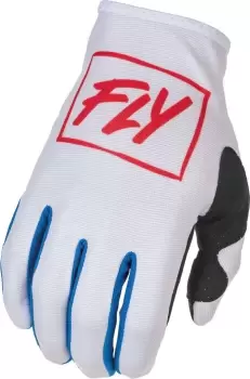 Image of Fly Racing Lite Motocross Gloves, white-red-blue Size M white-red-blue, Size M