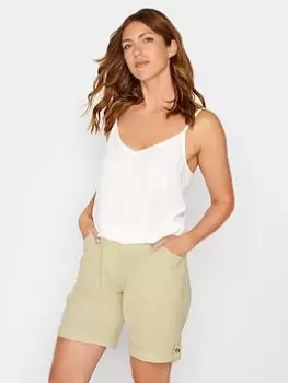 Image of Long Tall Sally Stone Linen Cargo Shorts, Natural, Size 14, Women