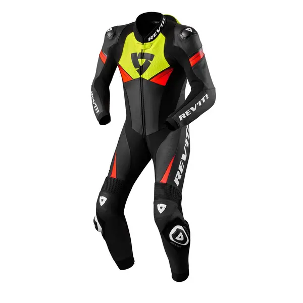 Image of REV'IT! Argon 2 One Piece Suit Black Neon Yellow Size 56