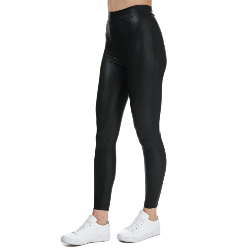 Image of Only Cool Coated Leggings Black female 10