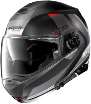 Image of Nolan N100-5 Hilltop N-Com Helmet, black-grey, Size XL, black-grey, Size XL
