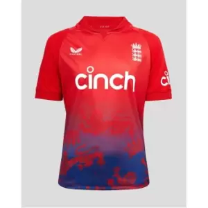 Image of Castore England Cricket T20 Shirt 2023 2024 Juniors - Red