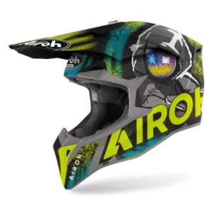 Image of Airoh Wraap Alien Motocross Helmet, black-yellow, Size S, black-yellow, Size S