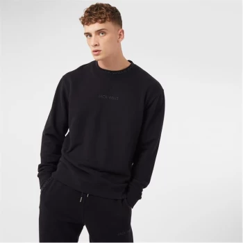 Image of Jack Wills Jacquard Crew Sweatshirt - Black