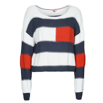 Image of Tommy Jeans TJW RWB STRIPE SWEATER womens Sweater in Multicolour - Sizes S,M,L,XL,XS