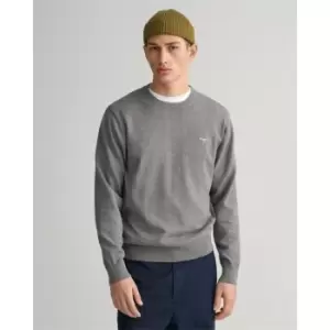 Image of Gant Classic Cotton C-Neck Bordeaux Mela - Grey