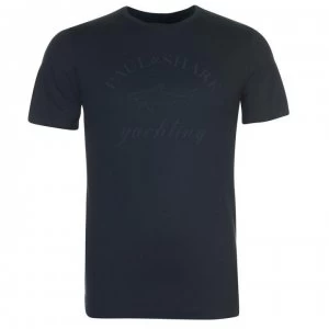 Image of Paul And Shark Yacht Tonal Logo T Shirt - Navy 013