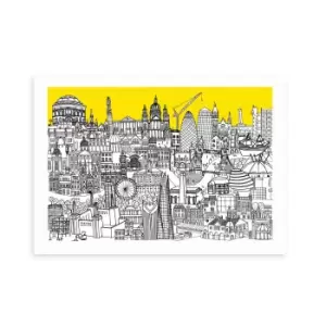 Image of East End Prints London Jungle Art Print Yellow/Black/White