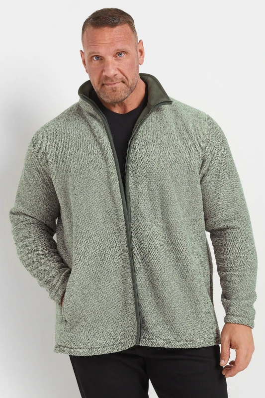 Image of BadRhino Textured Zip Through Fleece Grey