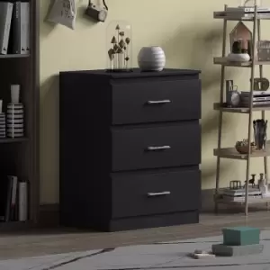 Image of Tromso T-bar Handle 3 Drawer Chest, black