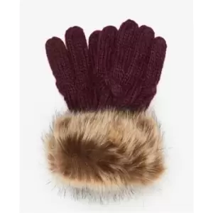 Image of Barbour Penshaw Knitted Gloves - Red