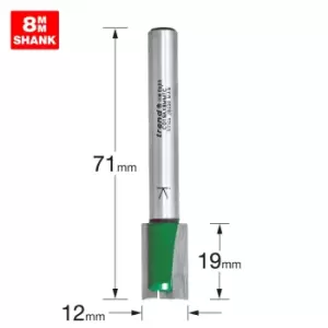 Image of Trend CRAFTPRO Two Flute Straight Router Cutter 12mm 19mm 8mm
