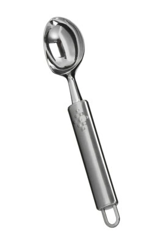 Image of Premier Housewares Satin Gadget Ice Cream Scoop with Hanging Loop Silver