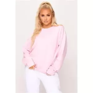 Image of I Saw It First Pink Ultimate Basic Oversized Crew Neck Sweatshirt - Pink