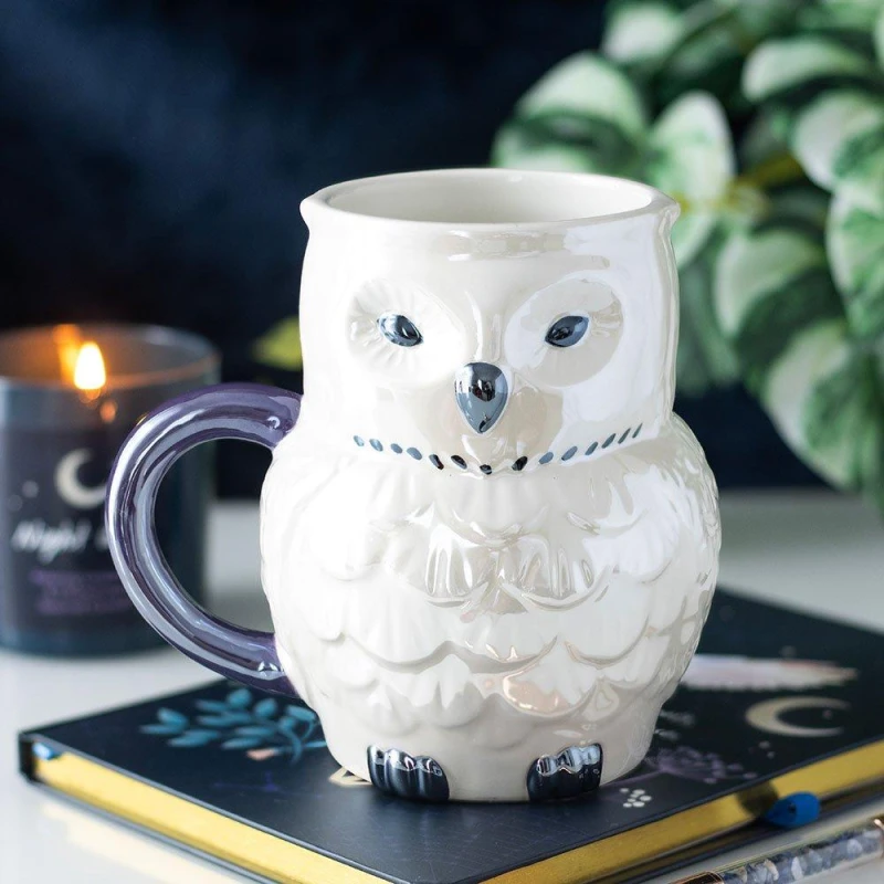 Image of Something Different Owl Shaped Iridescent Mug Multi unisex One Size