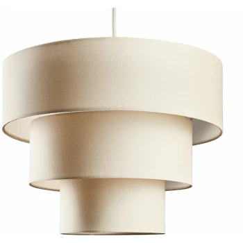 Image of Minisun - Fabric Ceiling Pendant Lampshade Easy Fit 3 Tier Light Shades - Cream