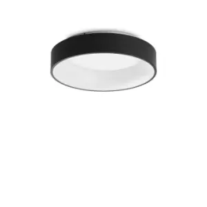 Image of ZIGGY Round 45cm Integrated LED Semi Flush Light Black, 3000K, Non-Dim