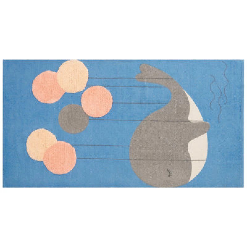 Image of Beliani Kids Rug Balabang Blue 80 X 150 Cm Cotton