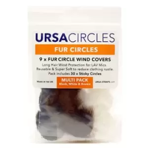 Image of URSA 9x Fur Circles + 30x StickiesMultipack (3x: White, Black & Brown)