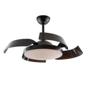 Image of Enzo 6 Speed Ceiling Fan with Retractable Blades Black, 3000-6000K, Remote Control, Timer & Reversible Functions