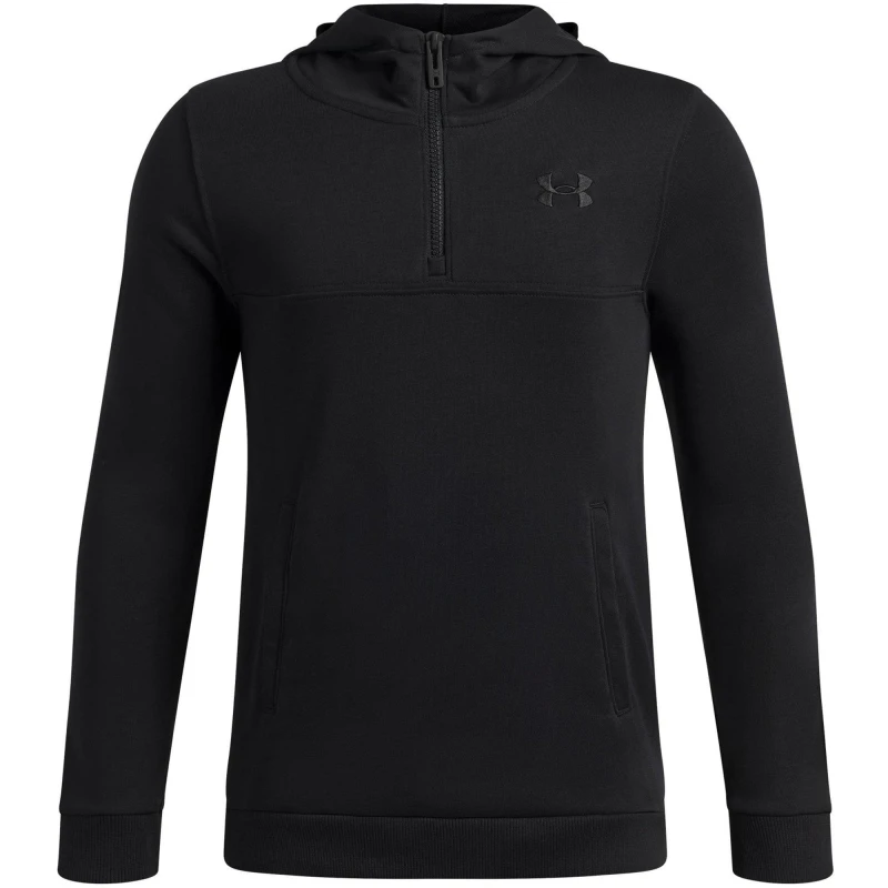 Image of Under Armour Kids Rival Quarter Zip Hoodie Black male 7-8 (S)