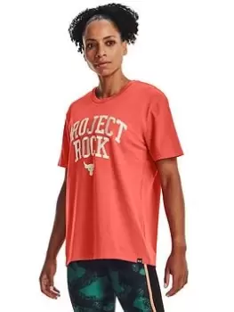 Image of Under Armour Project Rock Hwt Campus T, Orange Size M Women