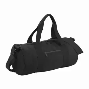Image of Bagbase Plain Varsity Barrel / Duffle Bag (20 Litres) (One Size) (Black)