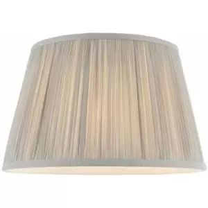 Image of 12' Elegant Round Tapered Drum Lamp Shade Silver Gathered Pleated Silk Cover