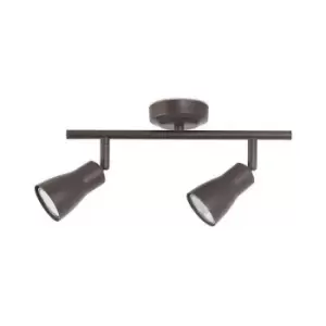 Image of Faro Barcelona - Spotlight Safran Brown Steel 2 bulbs 13.6cm
