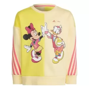 Image of adidas x Disney Daisy Duck Crew Sweatshirt Kids - Impact Yellow / Almost Yellow