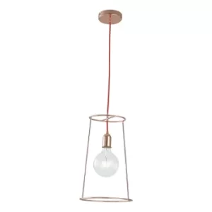 Image of FRIDA Wire Frame Pendant Ceiling Light Pink Gold 25x42.5cm