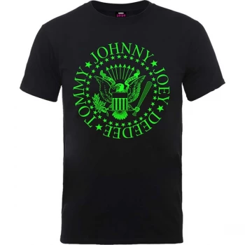 Image of Ramones - Green Seal Unisex Small T-Shirt - Black