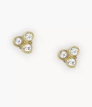 Image of Fossil Women Sadie Trio Glitz Gold-Tone Stainless Steel Stud Earrings