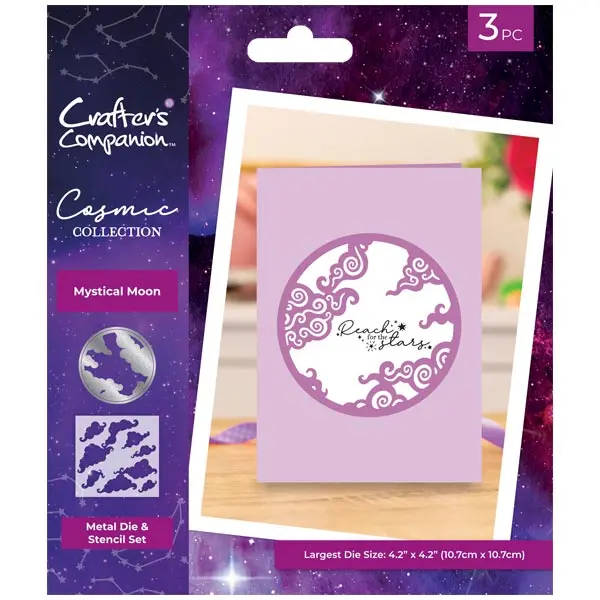 Image of Crafter's Companion Frame Die & Stencil Set Cosmic Mystical Moon Set of 2