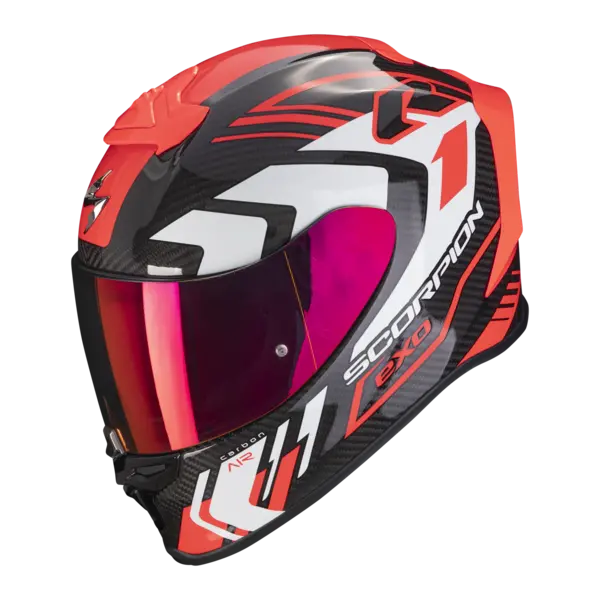 Image of Scorpion Exo-R1 Evo Carbon Air Supra Black-Red Full Face Helmet XS