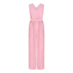 Image of Mela London Pink Pleated Jumpsuit With Belt - Pink