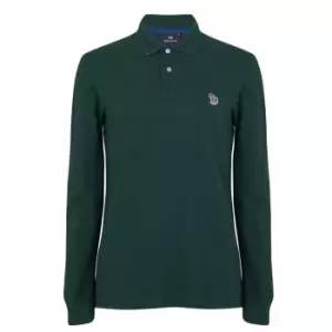 Image of Paul Smith Long Sleeve Zebra Polo Shirt - Green