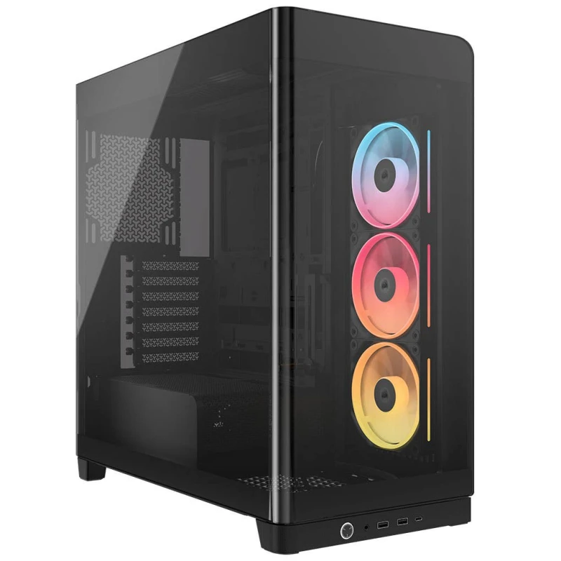 Image of Corsair FRAME iCUE LINK 4500X LX-R RGB Panoramic Glass Mid-Tower PC Case - Black - CC-9011316-WW
