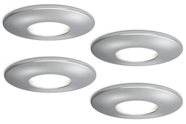 Image of 4lite 4lite IP65 GU10 Fire-Rated Downlight - Chrome (Pack of 4) 4L1/2201x4