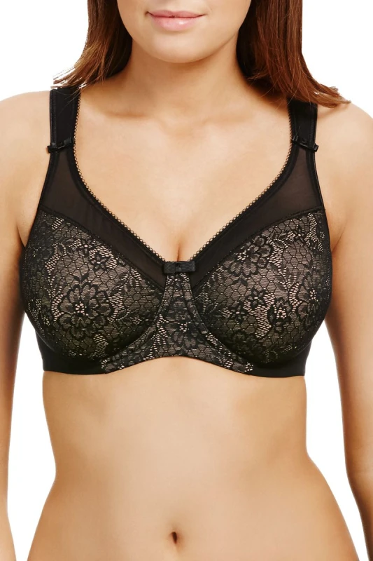 Image of Berlei Womens Beauty Lace Underwired Smoothing Bra - Black Size: 34FF Black Female 34FF