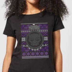 Image of Marvel Avengers Black Panther Womens Christmas T-Shirt - Black - 5XL