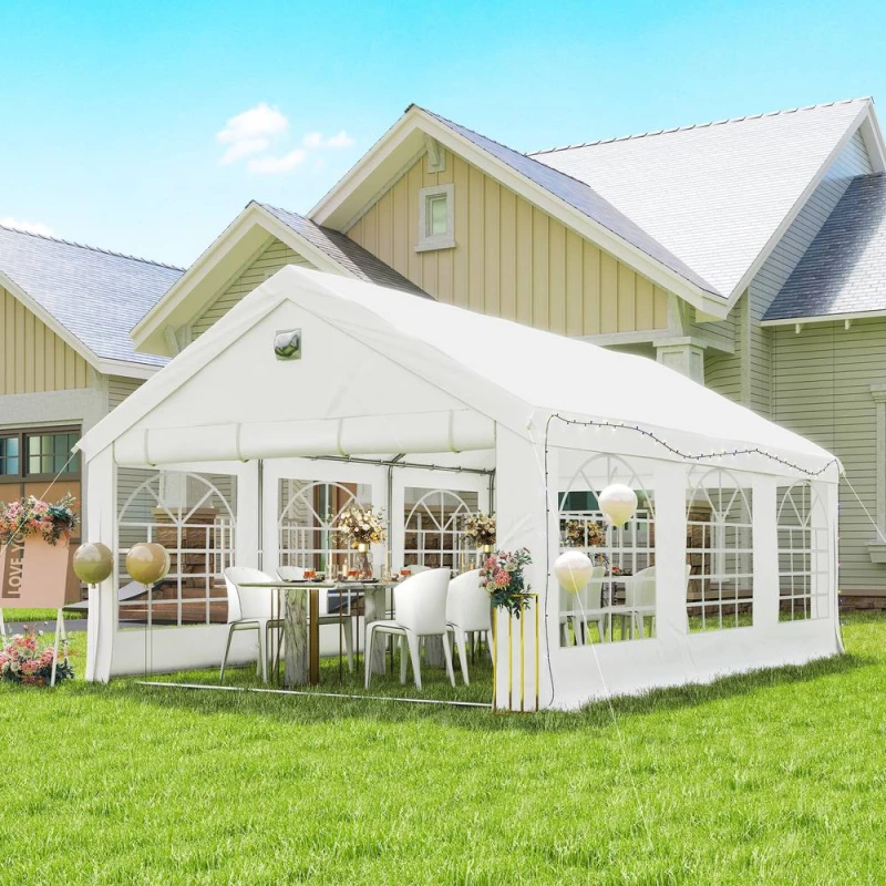 Image of OUTSUNNY 6 x 4m Party Tent, Heavy Duty Gazebo Canopy with Windows, White Size: 4m x 6m White Unisex 4m x 6m