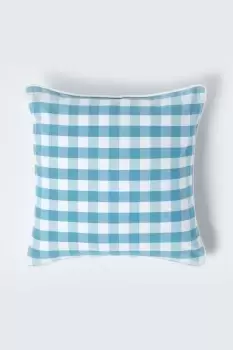 Image of Block Check Cotton Gingham Cushion Cover