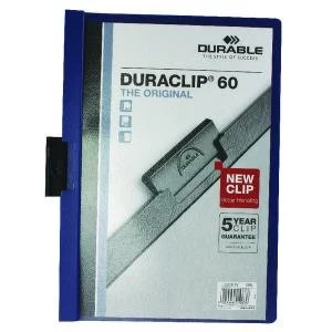 Image of Durable 6mm Duraclip File A4 Dark Blue Pack of 25 220907