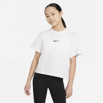 Image of Nike Sportswear Big Kids (Girls') T-Shirt - White/Black
