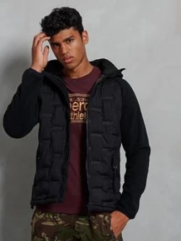 Image of Superdry Sonic City Hybrid Zip Through Jacket, Black Size M Men