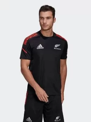 Image of adidas All Blacks Rugby Performance Tee, Red Size M Men