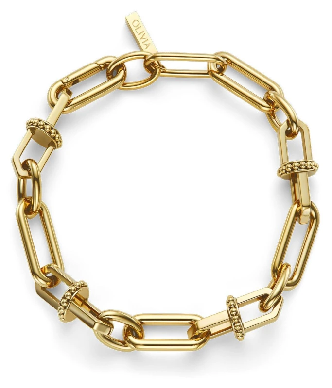 Image of Olivia Burton 24100581 Anchor Link Gold Plated Bracelet Jewellery