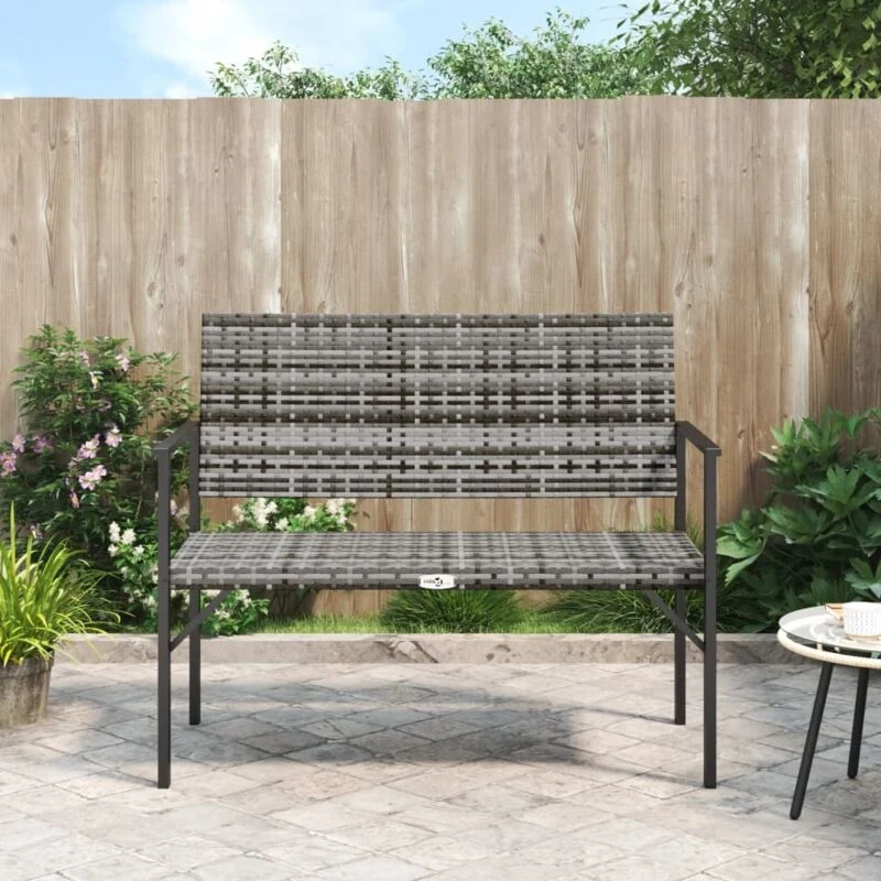 Image of VIDAXL 2-Seater Garden Bench Grey Poly Rattan Vidaxl 8720845787219